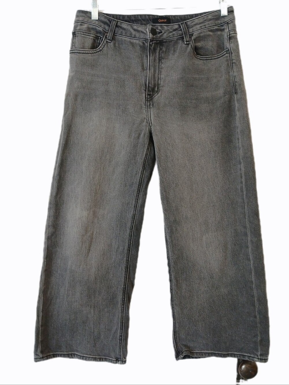 Quince 33 Bella Stretch Relaxed Straight Stonewashed Gray 90's Organic Cotton